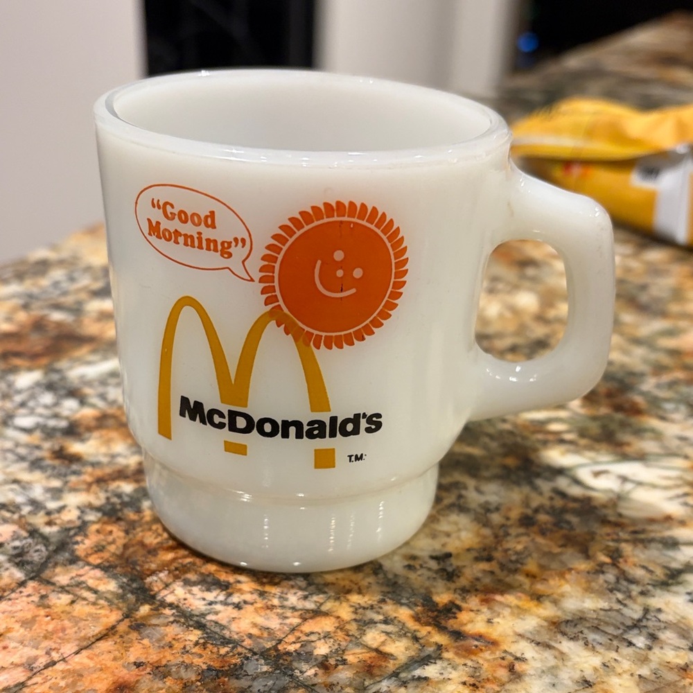 McDonald's White Mug with Orange Sun and Logo